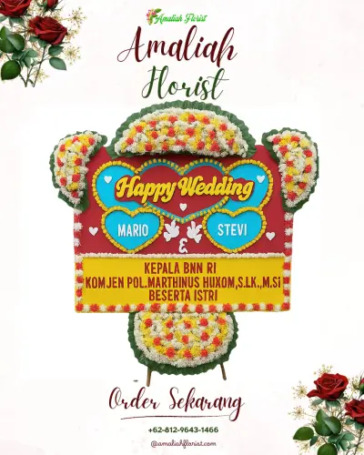 Karangan Papan Bunga Pernikahan di Tamba'an